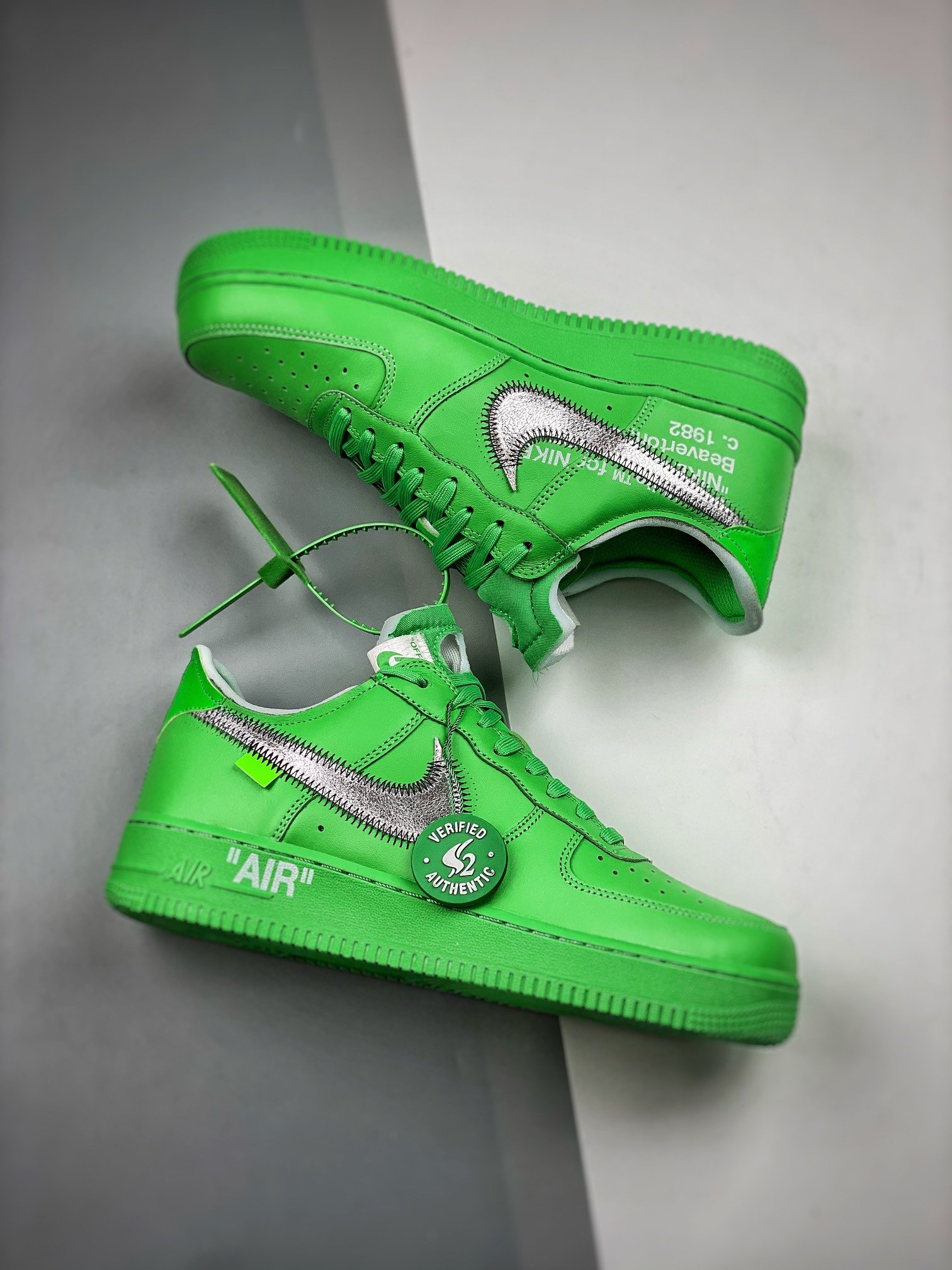 Off-White x Nike Air Force 1 Low “Light Green Spark” For Sale