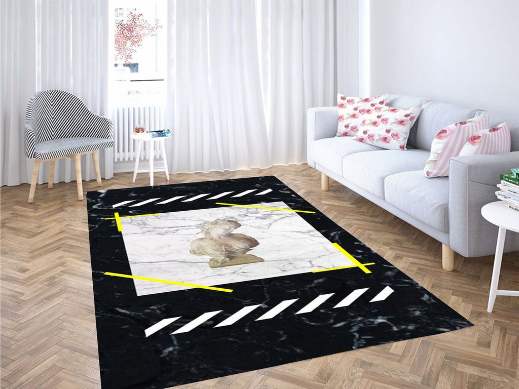 Off White Aesthetic Living Room Modern Carpet Rectangle Rug