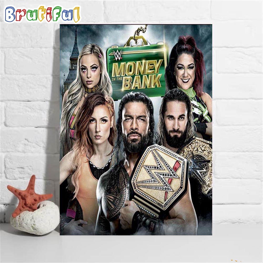 Official Superstars In WWE Money In The Bank Cover Wall Art Poster Canvas
