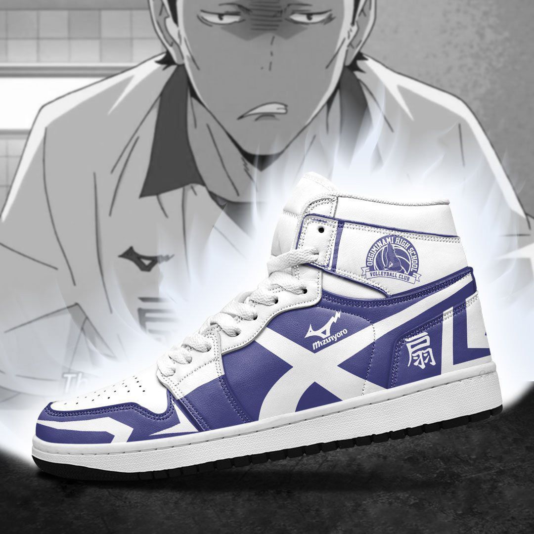 Ohgiminami High Haikyuu Anime 1 High Top Air Jordan Sneaker, Air Jordan Hightop