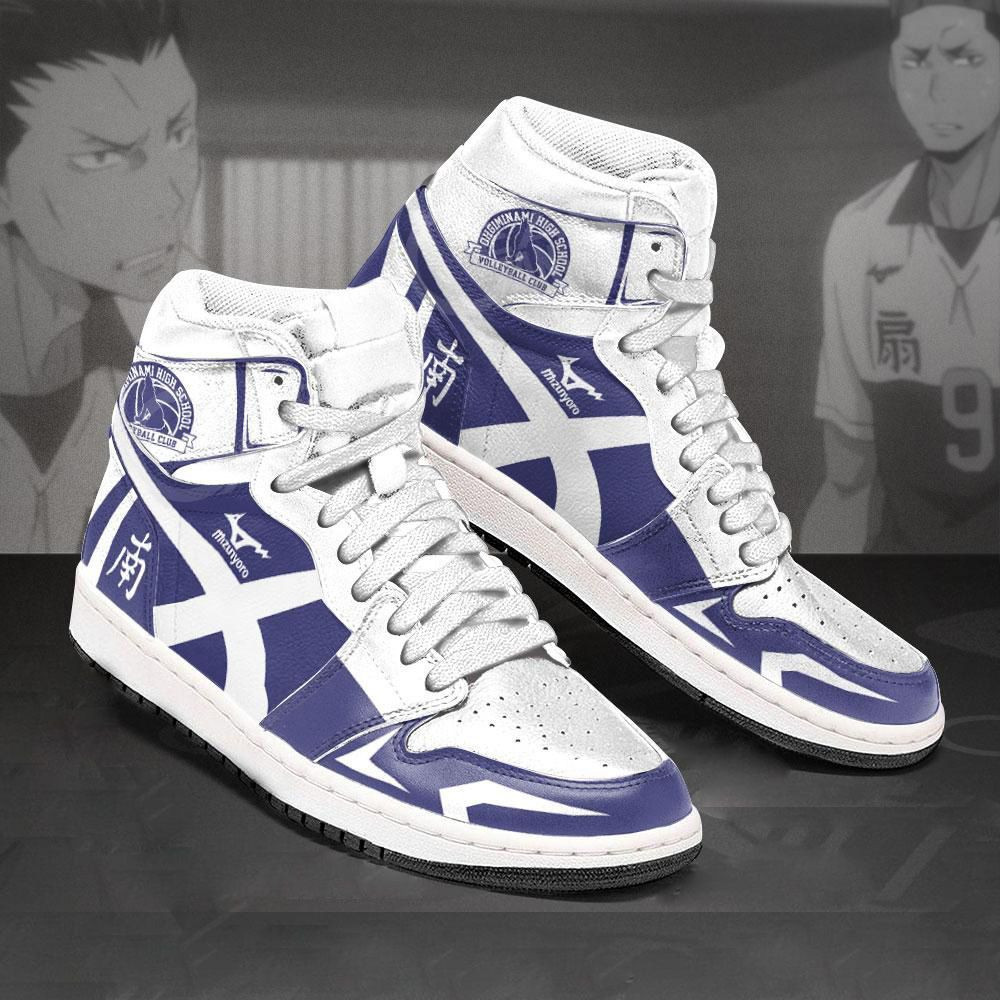 Ohgiminami High Haikyuu Anime 1 High Top Air Jordan Sneaker, Air Jordan Hightop