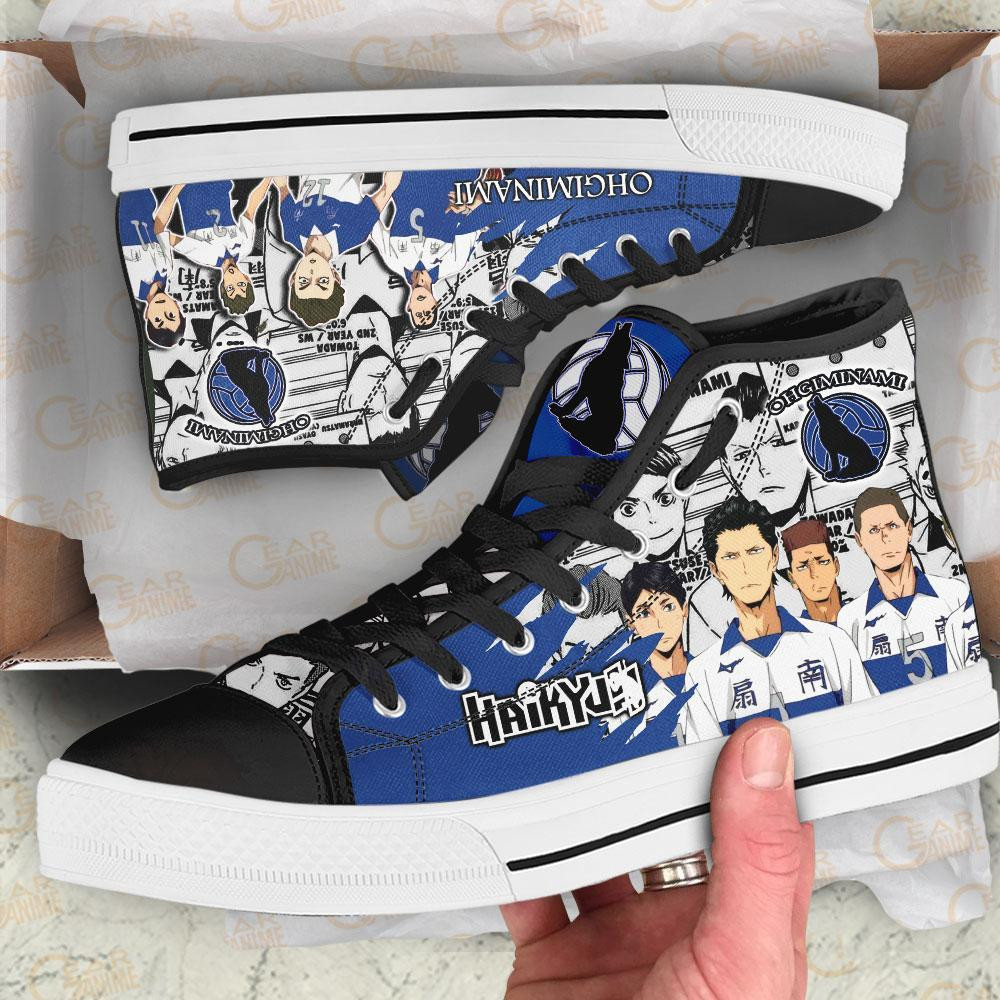 Ohgiminami High High Top Shoes Custom Manga Anime Haikyuu Sneakers