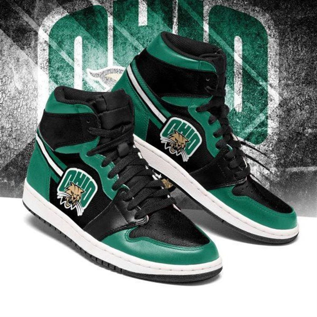 Ohio Bobcats NCAA Fashion The best Sneakers Basketball Shoes Leather High Top Air Jordan Sneaker, Air Jordan Hightop