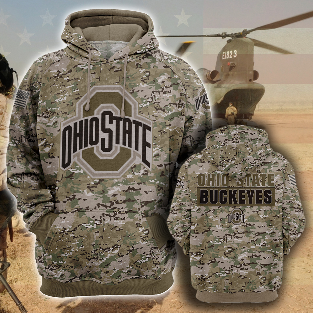 Ohio State Buckeyes 3D Hoodie Camo Style Gift For Fans