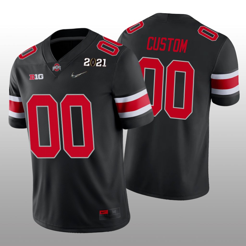 Ohio State Buckeyes Black 2021 National Championship Custom Jersey