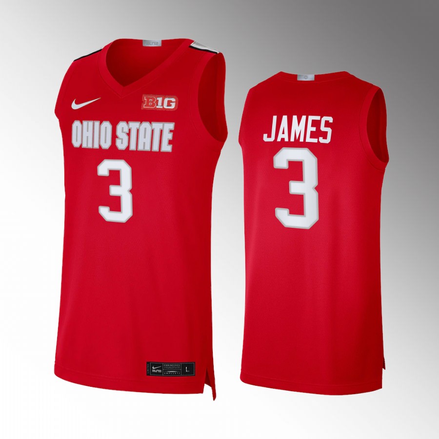 Ohio State Buckeyes Bronny James Jersey 2022-23 Alumni Red Uniform