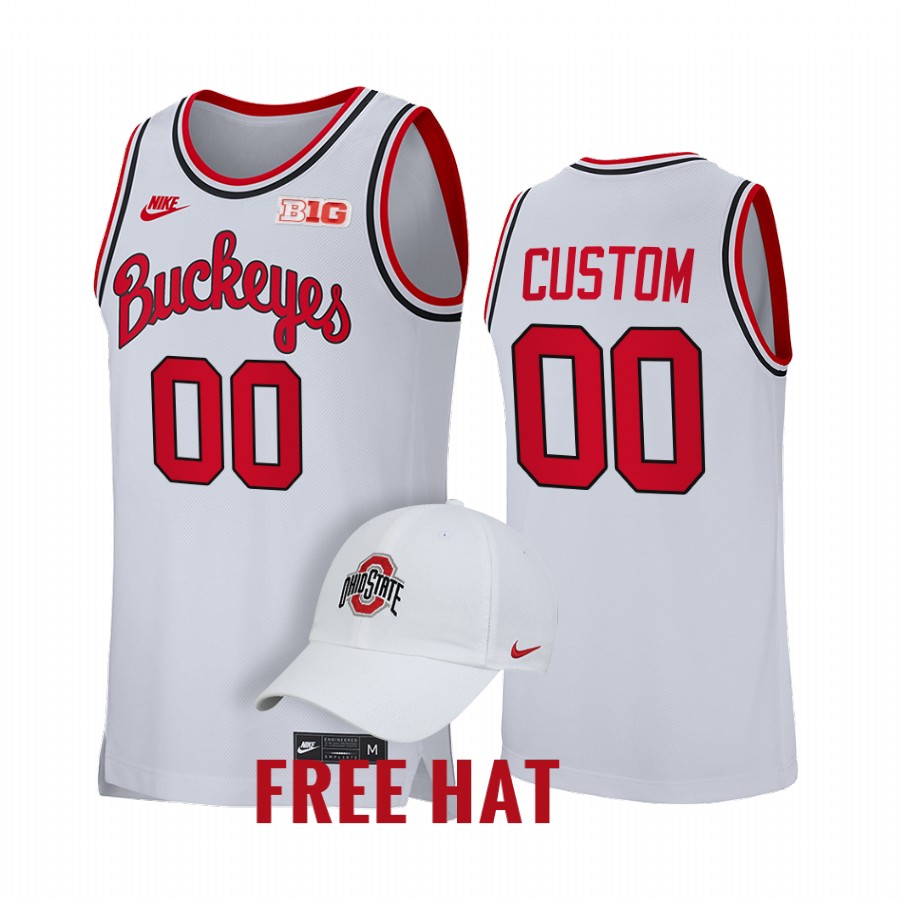 Ohio State Buckeyes Custom Jersey 2021-22 College White Retro Uniform