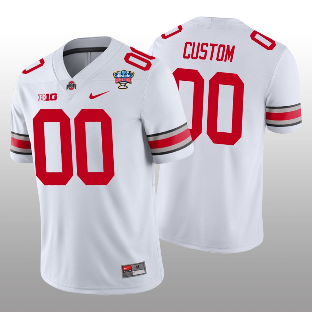 Ohio State Buckeyes Custom White College Jersey 2021 Sugar Bowl - Men's