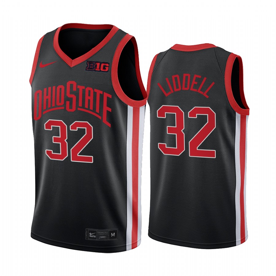 Ohio State Buckeyes E.J. Liddell Anthracite 2021 Alternate Throwback 90s Jersey