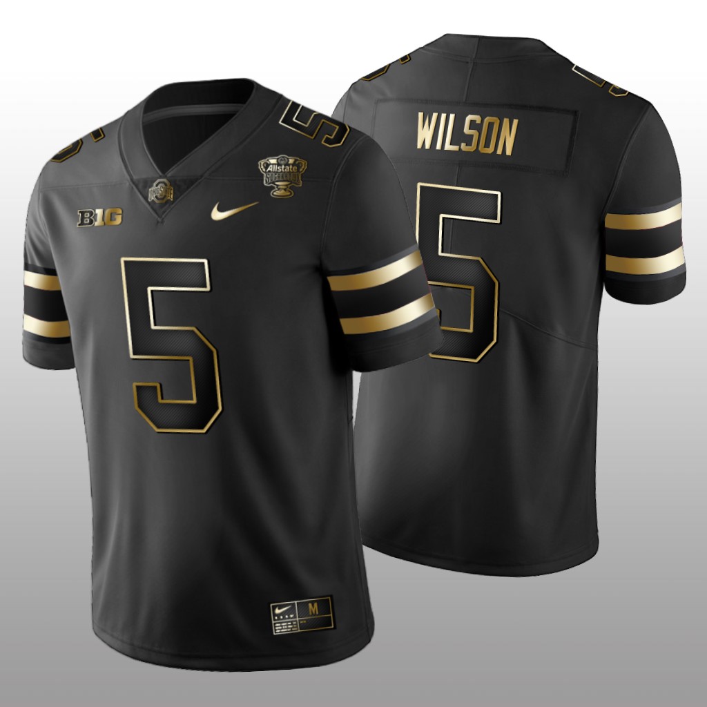 Ohio State Buckeyes Garrett Wilson Black Golden Edition Jersey 2021 Sugar Bowl - Men's