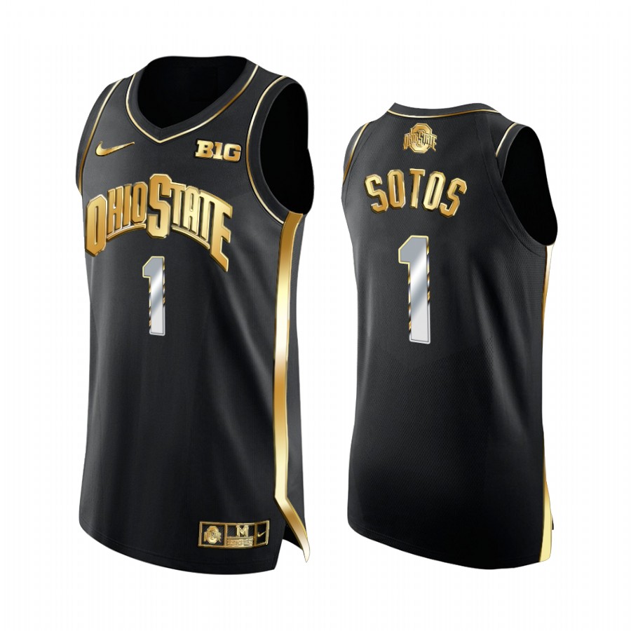 Ohio State Buckeyes Jimmy Sotos 2021 March Madness PAC-12 Jersey Black Golden