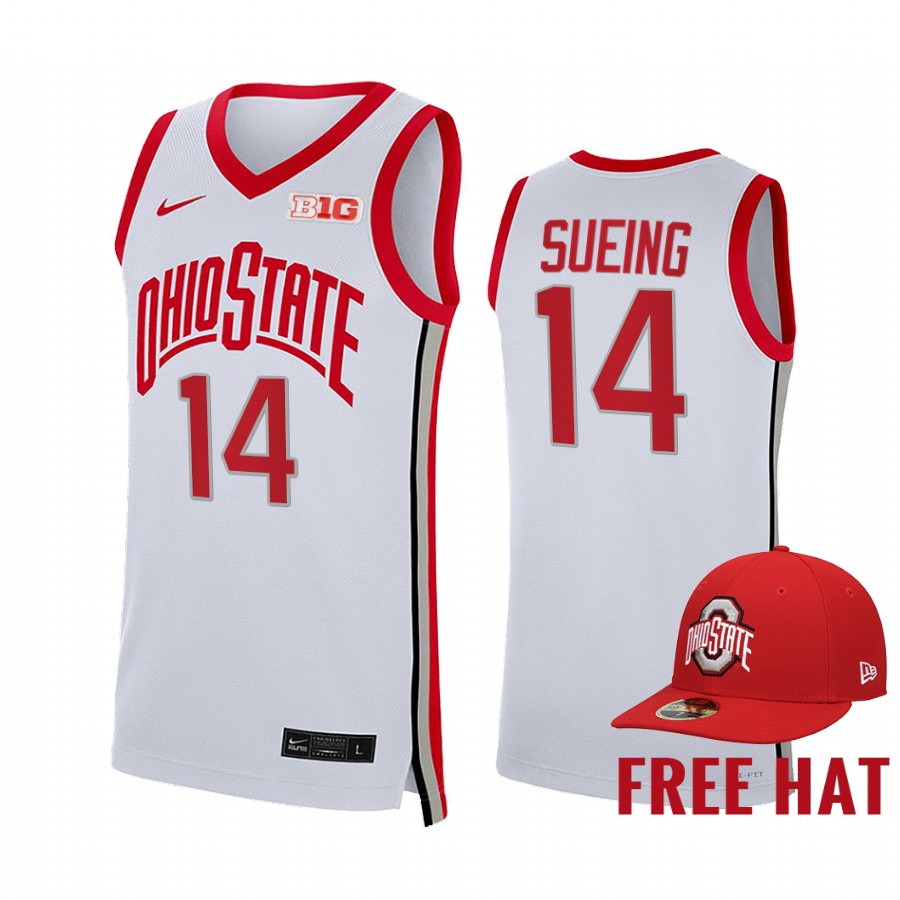 Ohio State Buckeyes Justice Sueing Jersey 2021-22 College Sueing Free Hat Uniform