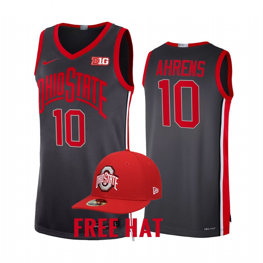 Ohio State Buckeyes Justin Ahrens Jersey 2021-22 Throwback 90s Gray Limited Uniform