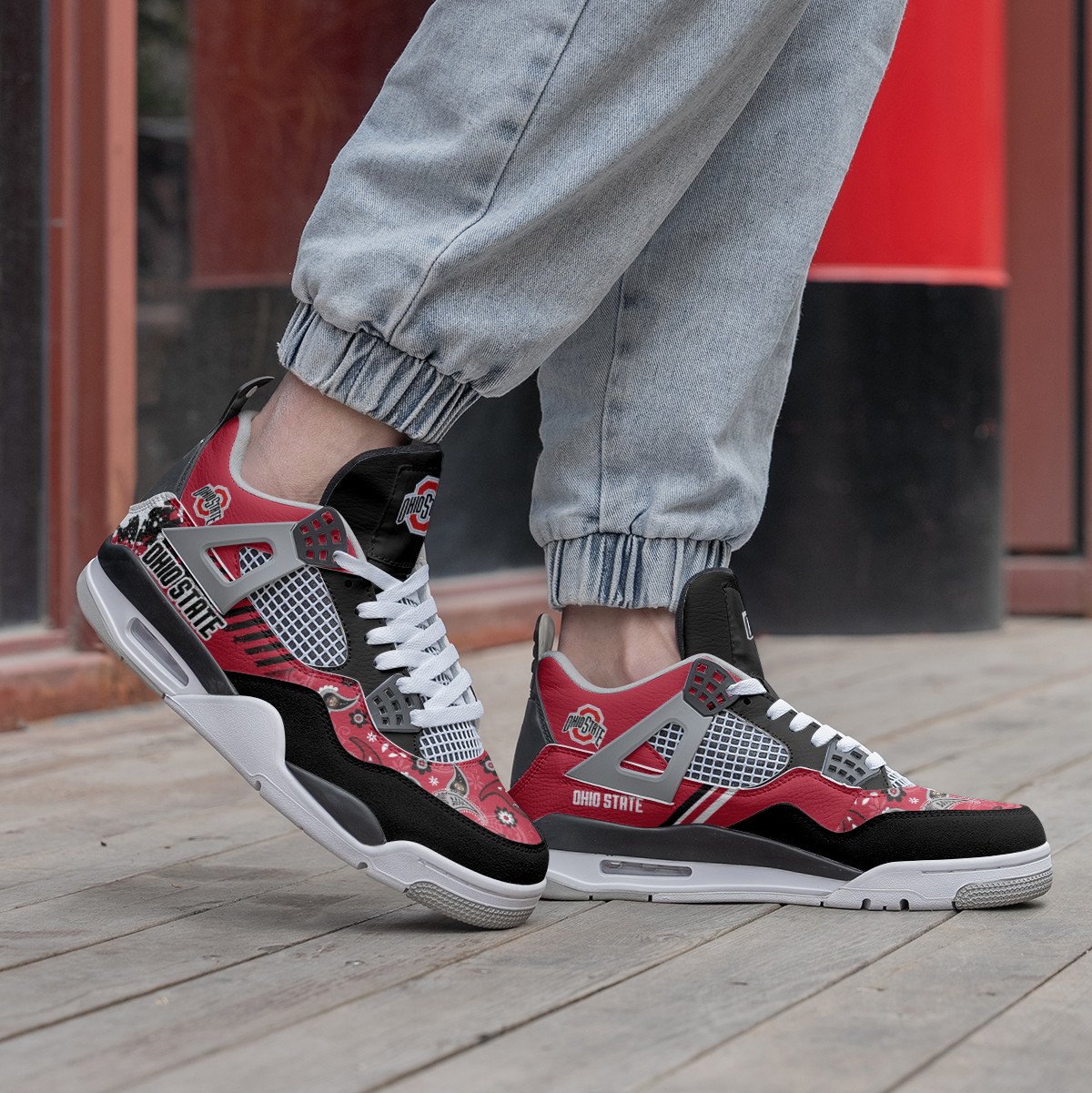 Ohio State Buckeyes Personalized Air Jordan 4 Sneaker