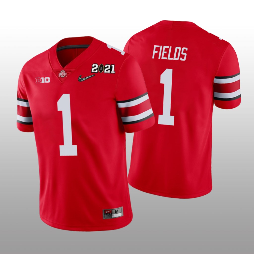 Ohio State Buckeyes Scarlet 2021 National Championship Justin Fields Jersey