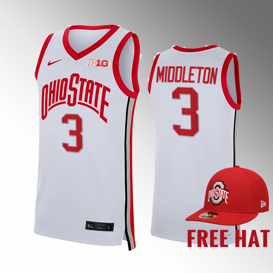 Ohio State Buckeyes Scotty Middleton Jersey College White Class of 2023 Uniform