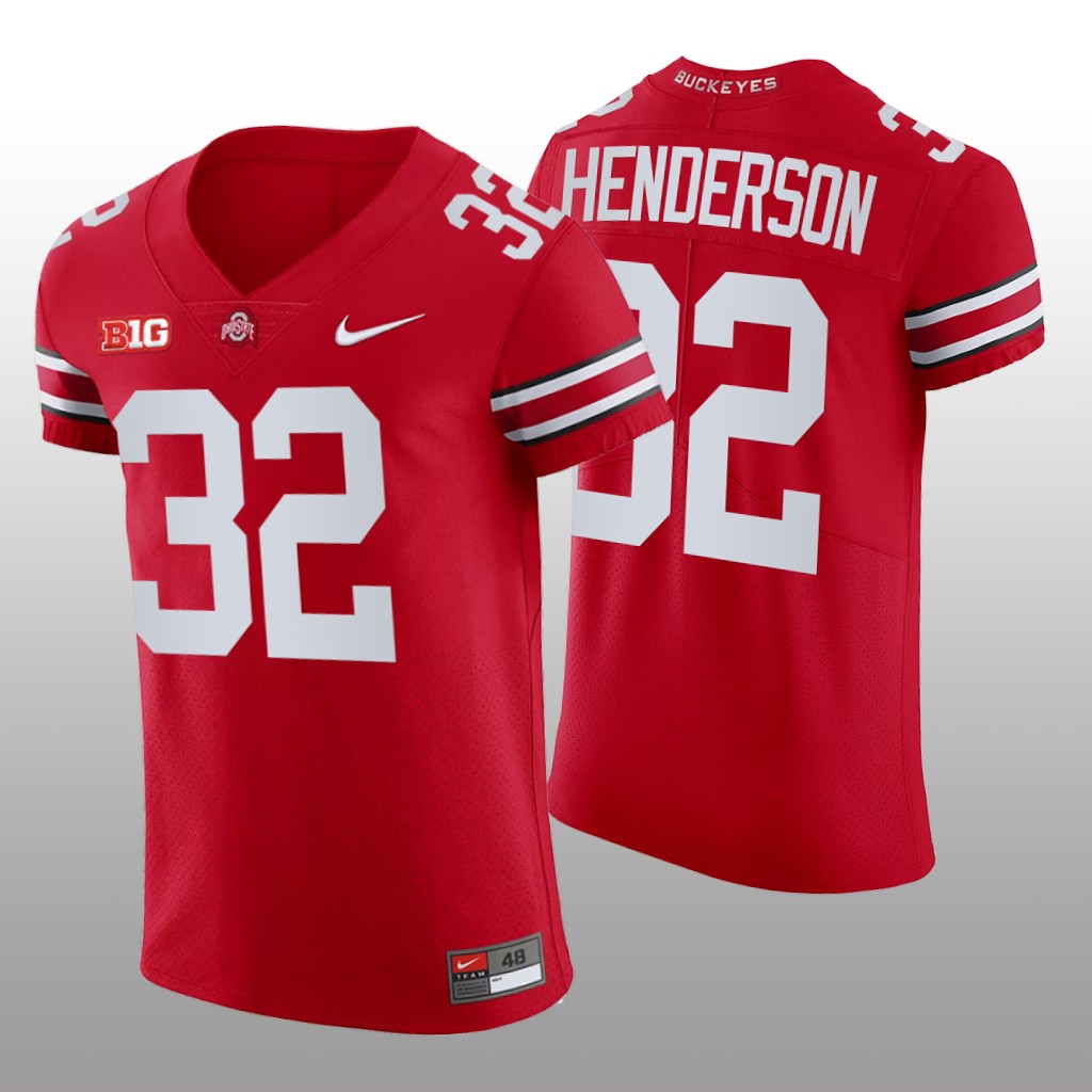 Ohio State Buckeyes TreVeyon Henderson All Scarlet Elite Jersey College - Men