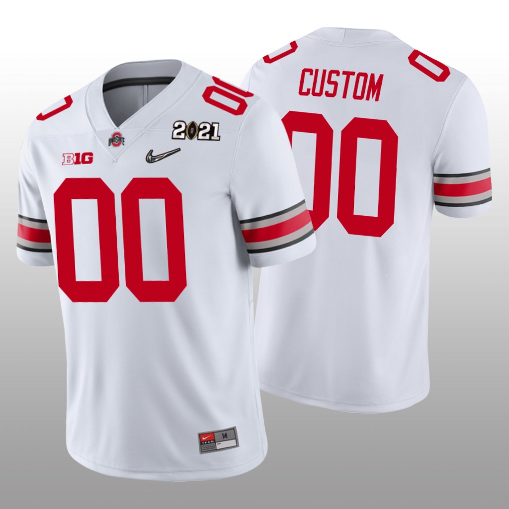 Ohio State Buckeyes White 2021 National Championship Custom Jersey