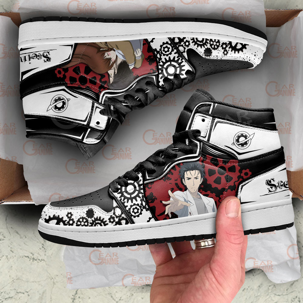 Okabe Rintarou and Makise Kurisu JD1s Sneakers Steins Gate Anime Shoes, Air Jordan Hightop