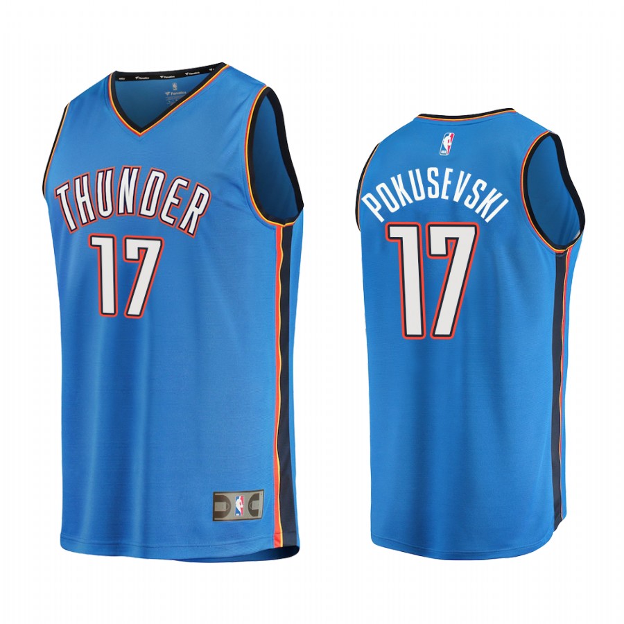Oklahoma City Thunder #17 Aleksej Pokusevski Jersey 2021 White Icon Edition