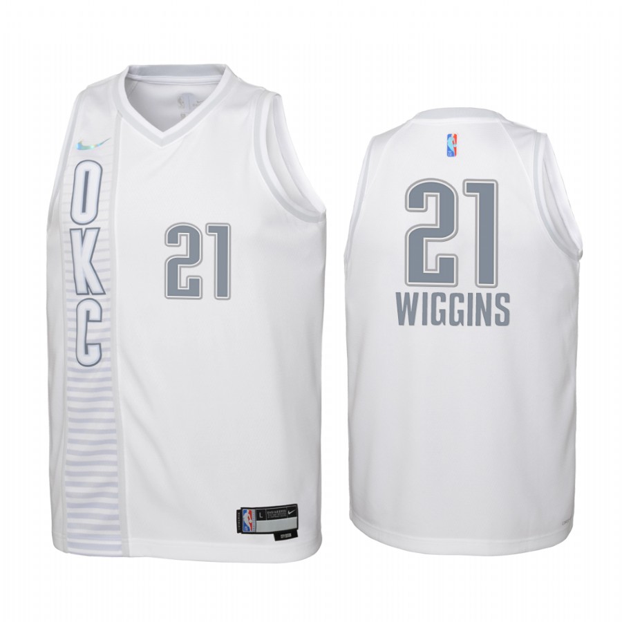 Oklahoma City Thunder Aaron Wiggins City Edition White Youth Jersey NBA 75th Season #21