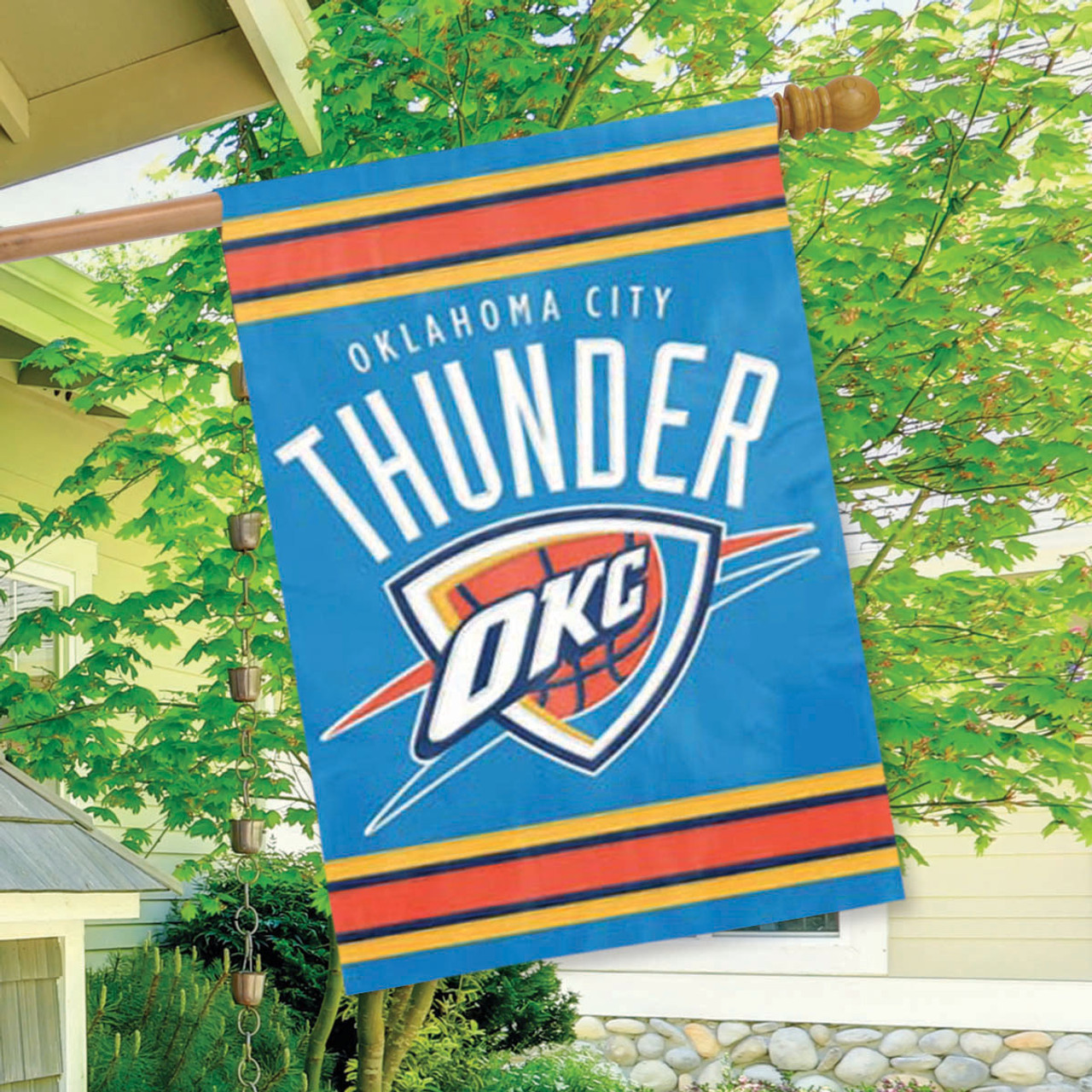 Oklahoma City Thunder Applique Garden Flag, House Flag
