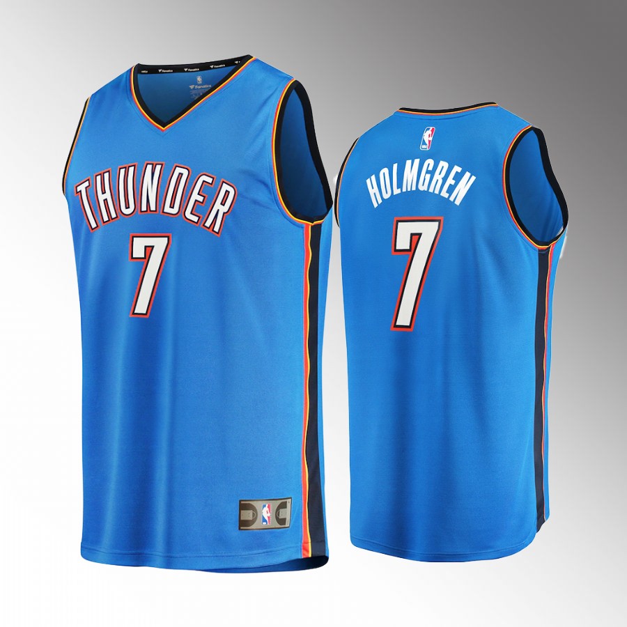 Oklahoma City Thunder Chet Holmgren 2022 NBA Draft #7 Blue Jersey Fast Break