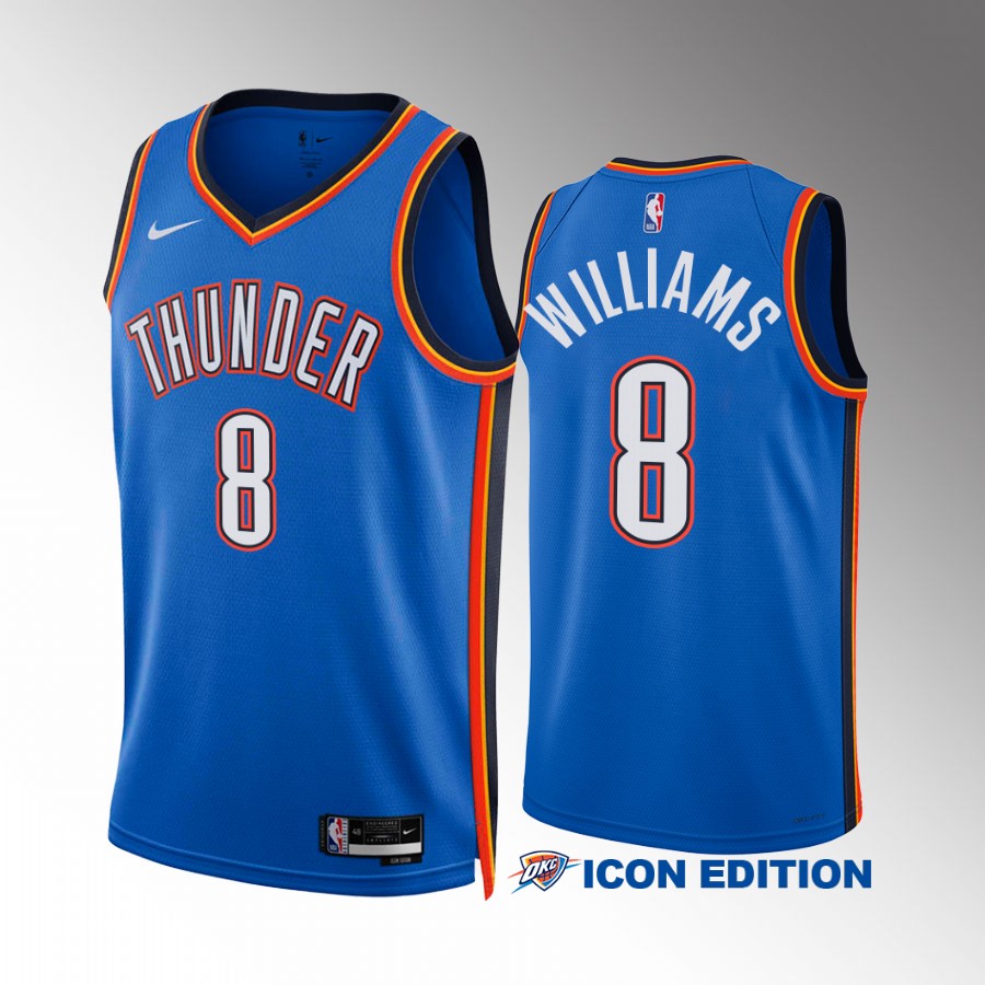 Oklahoma City Thunder Jalen Williams 2022-23 Icon Edition Blue #8 Jersey Swingman