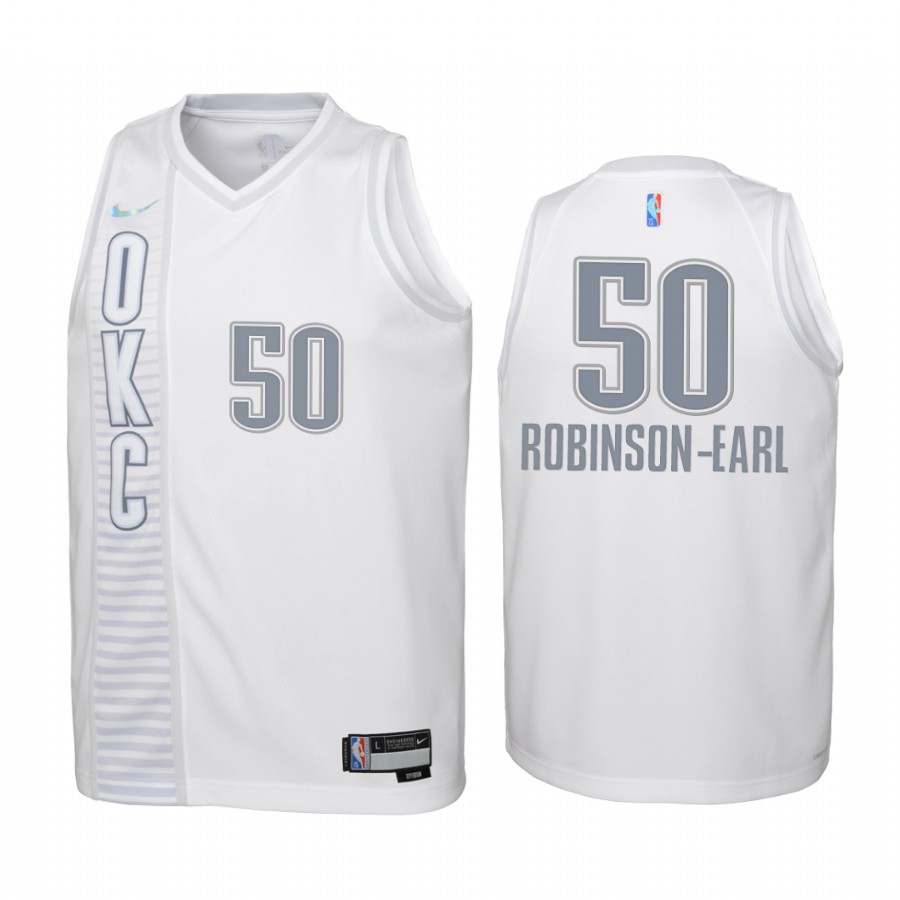 Oklahoma City Thunder Jeremiah Robinson-Earl City Edition White Youth Jersey NBA 75th Season #50