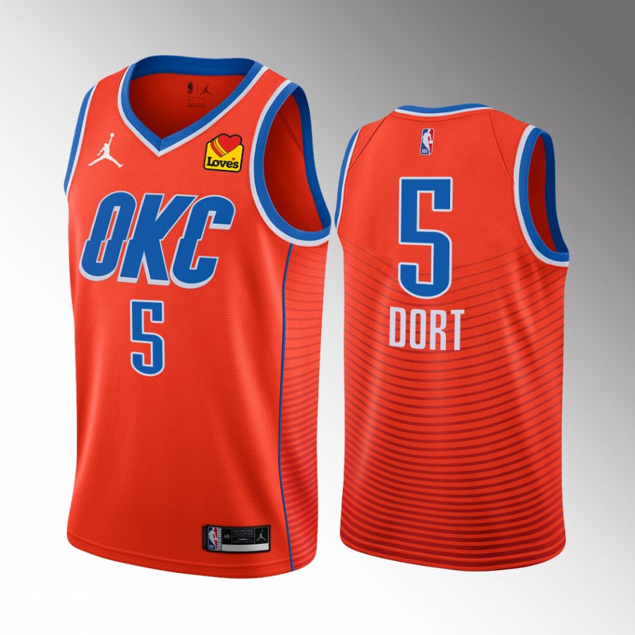 Oklahoma City Thunder Luguentz Dort 2022-23 Statement Edition Orange #5 Jersey Swingman