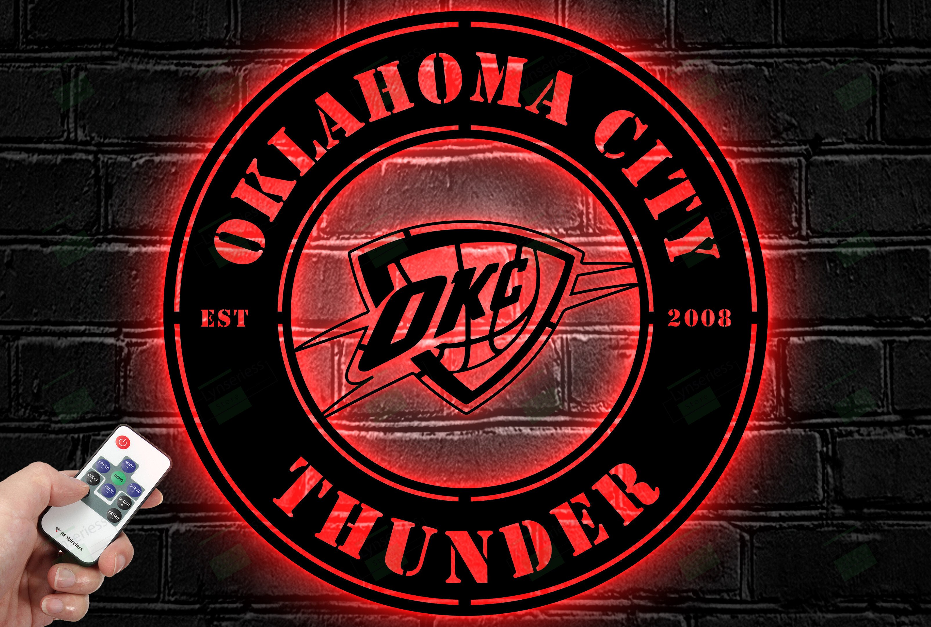 Oklahoma City Thunder Metal Sign – Led Light Sign NBA