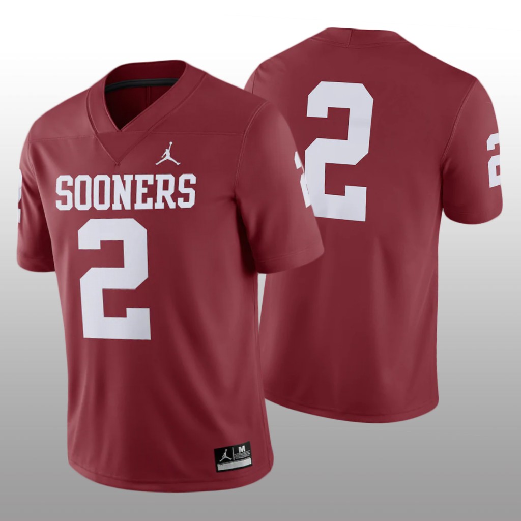 Oklahoma Sooners #2 Game College Crimson Jersey