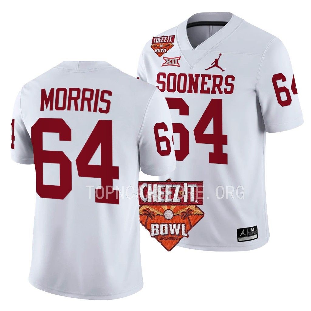 Oklahoma Sooners 2022 Cheez-It Bowl Wanya Morris #64 White Men’s College  Jersey