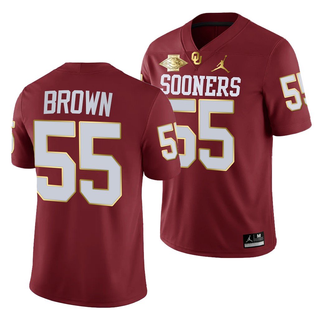 Oklahoma Sooners 55 Jammal Brown Crimson 2021 Red River Showdown NFL Jersey Men