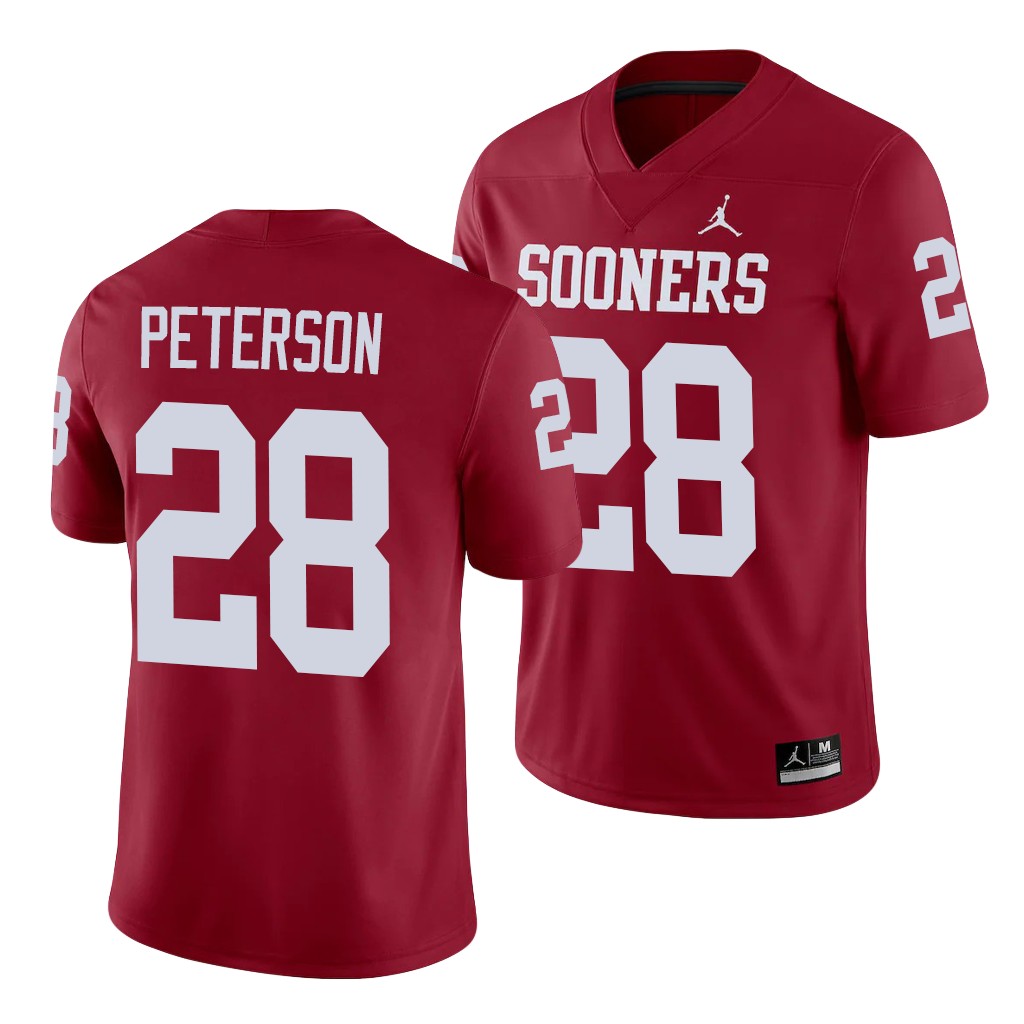 Oklahoma Sooners Adrian Peterson 28 Crimson Alumni Game Jersey Men's