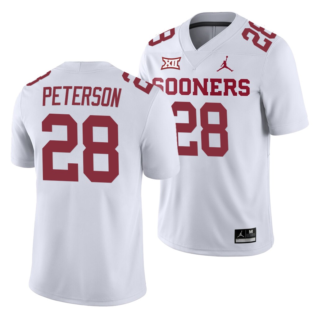 Oklahoma Sooners Adrian Peterson White College Away Game Jersey