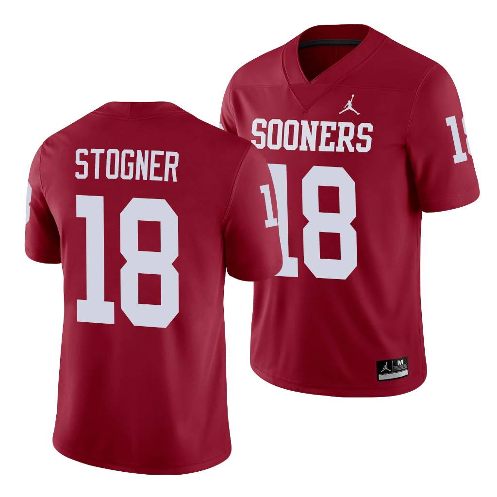 Oklahoma Sooners Austin Stogner 18 Crimson Alumni Game Jersey Men's