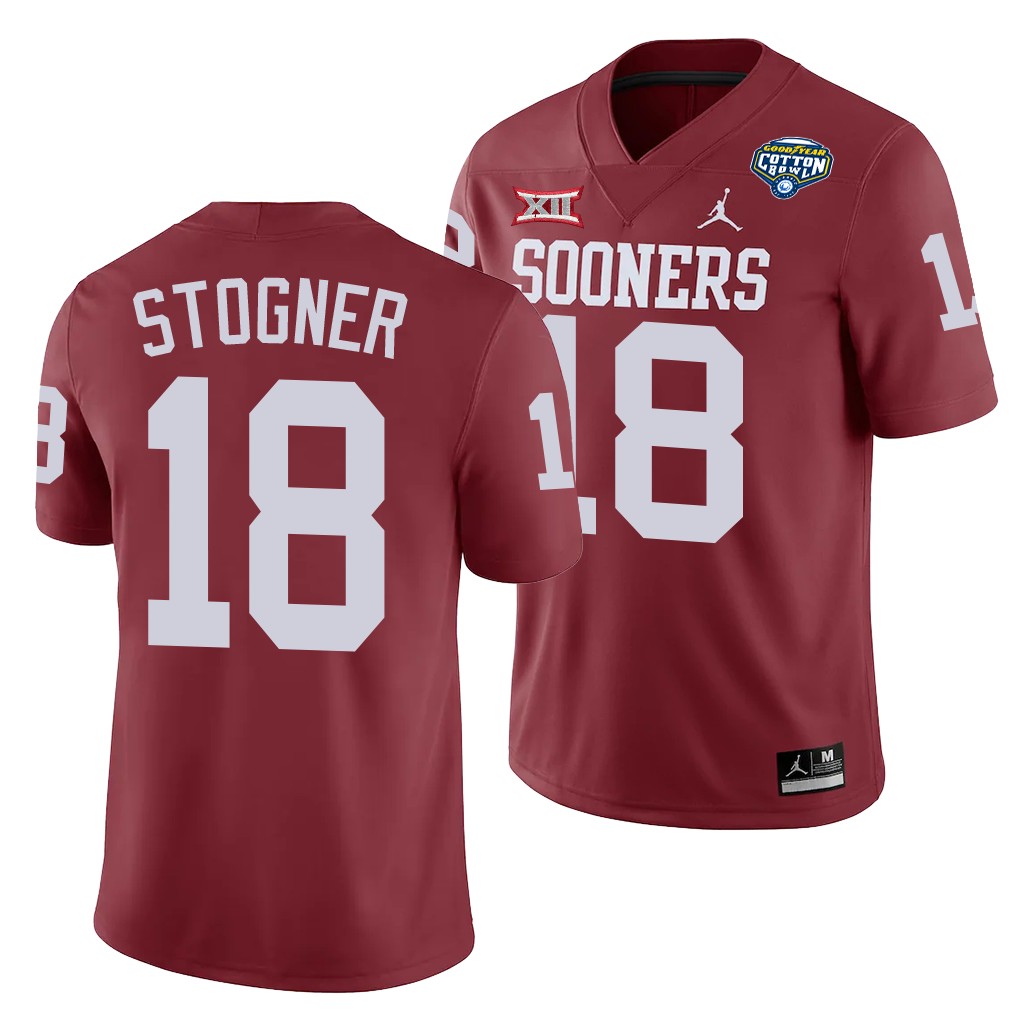 Oklahoma Sooners Austin Stogner 2020 Cotton Bowl Classic Crimson College Jersey