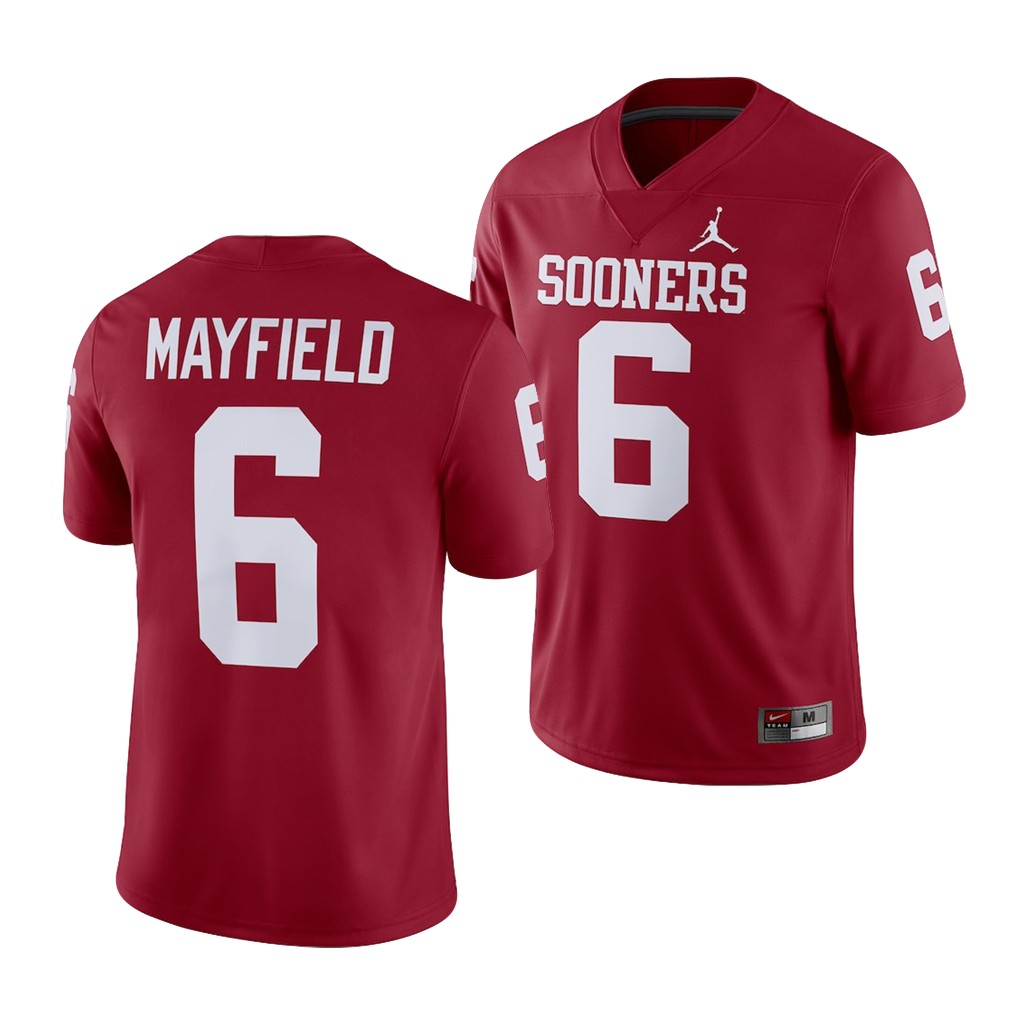 Oklahoma Sooners Baker Mayfield Men's Crimson Alumni Game Player Jersey