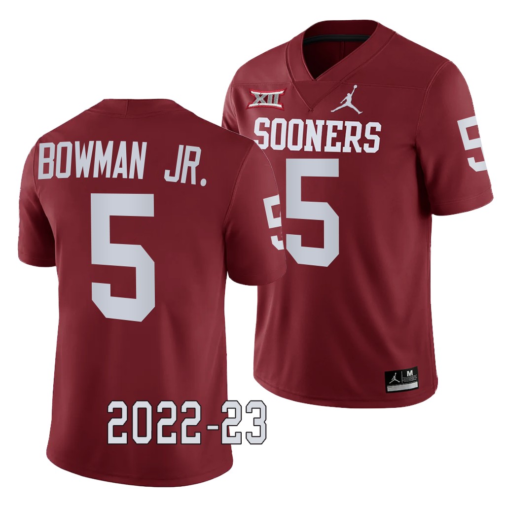 Oklahoma Sooners Billy Bowman Jr. College  Jersey #5 Crimson 2022-23 Game Uniform