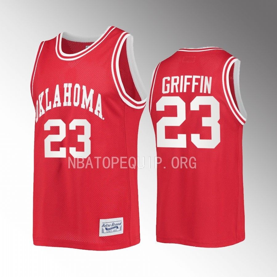 Oklahoma Sooners Blake Griffin Jersey Alumni Crimson Retro Uniform