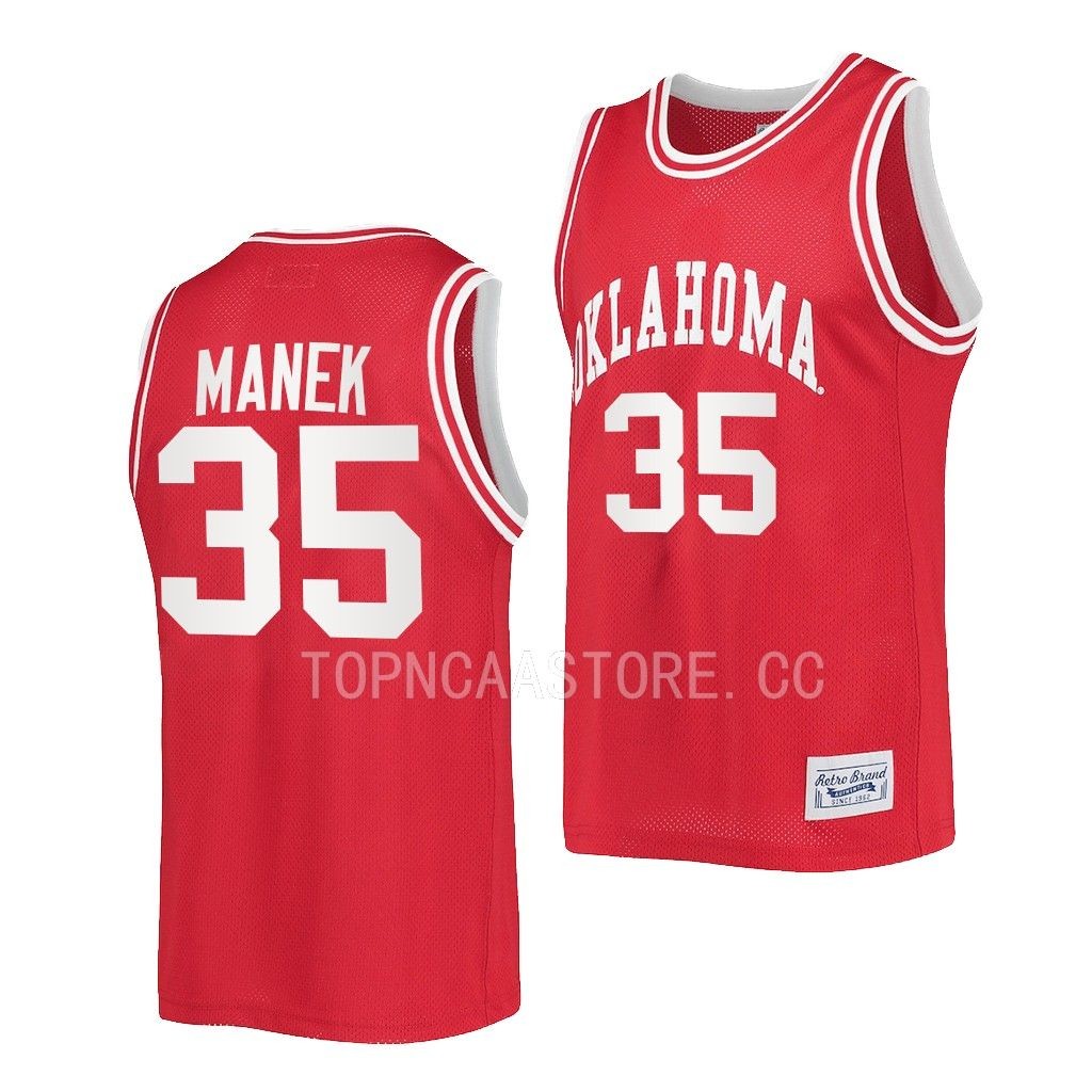 Oklahoma Sooners Brady Manek Crimson #35 Retro Jersey Alumni