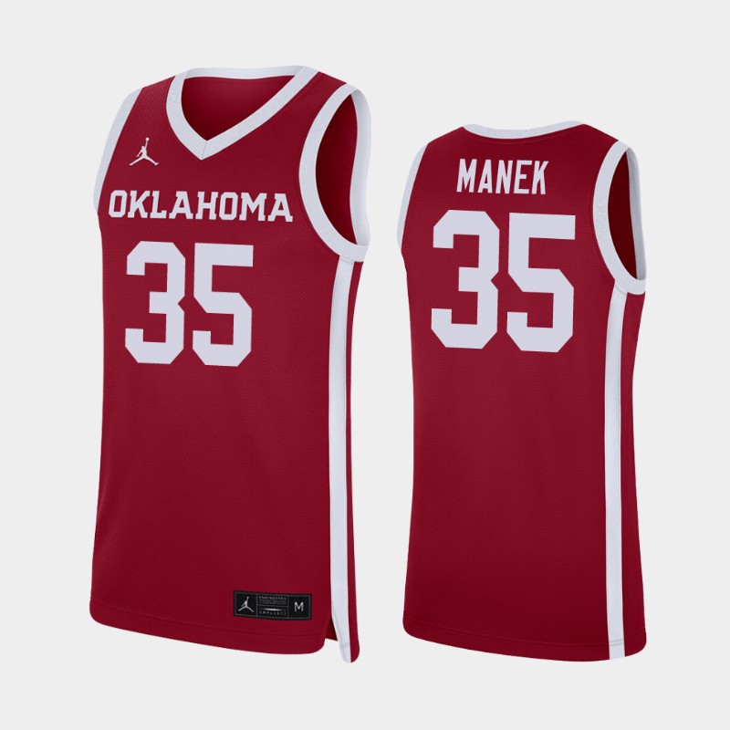 Oklahoma Sooners Brady Manek Crimson Men's College Jersey