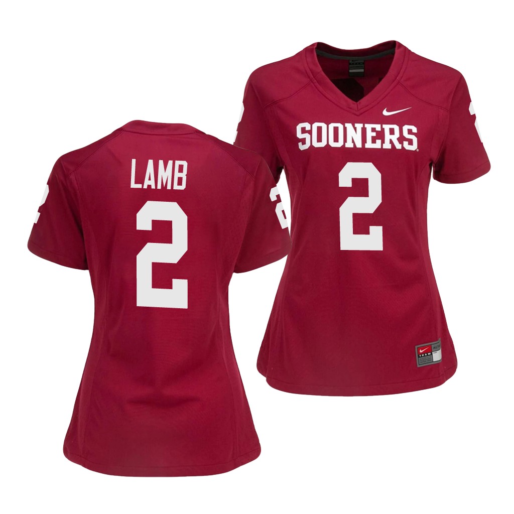 Oklahoma Sooners CeeDee Lamb 2 Crimson College Game Jersey Women's