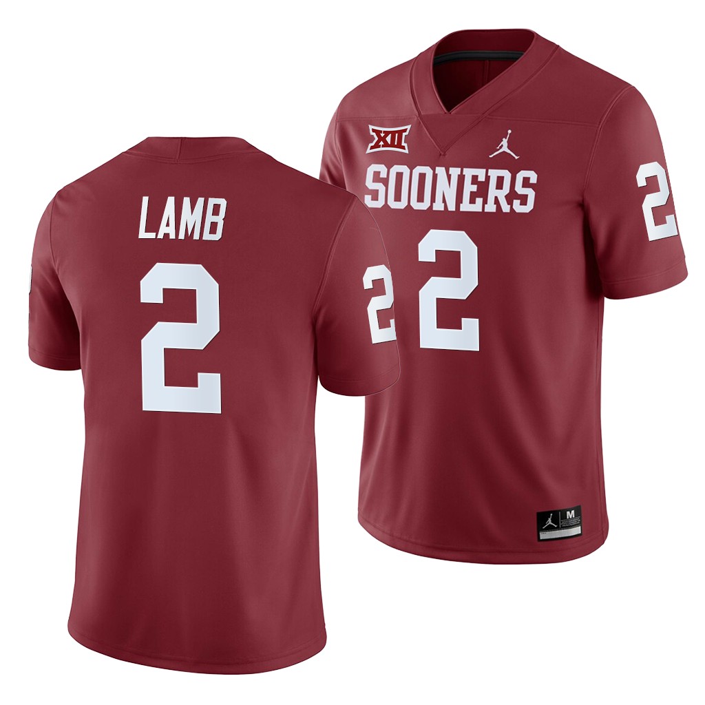 Oklahoma Sooners CeeDee Lamb Crimson College Home Game Jersey