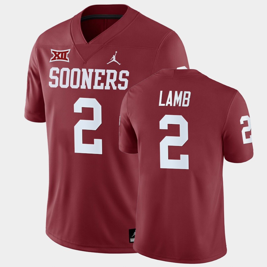 Oklahoma Sooners CeeDee Lamb Crimson Home Game Jersey NCAA