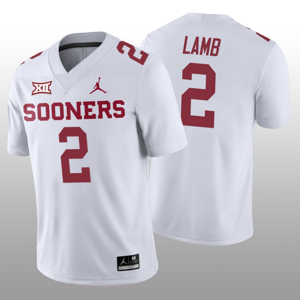 Oklahoma Sooners CeeDee Lamb White Away Game Jersey College - Men's