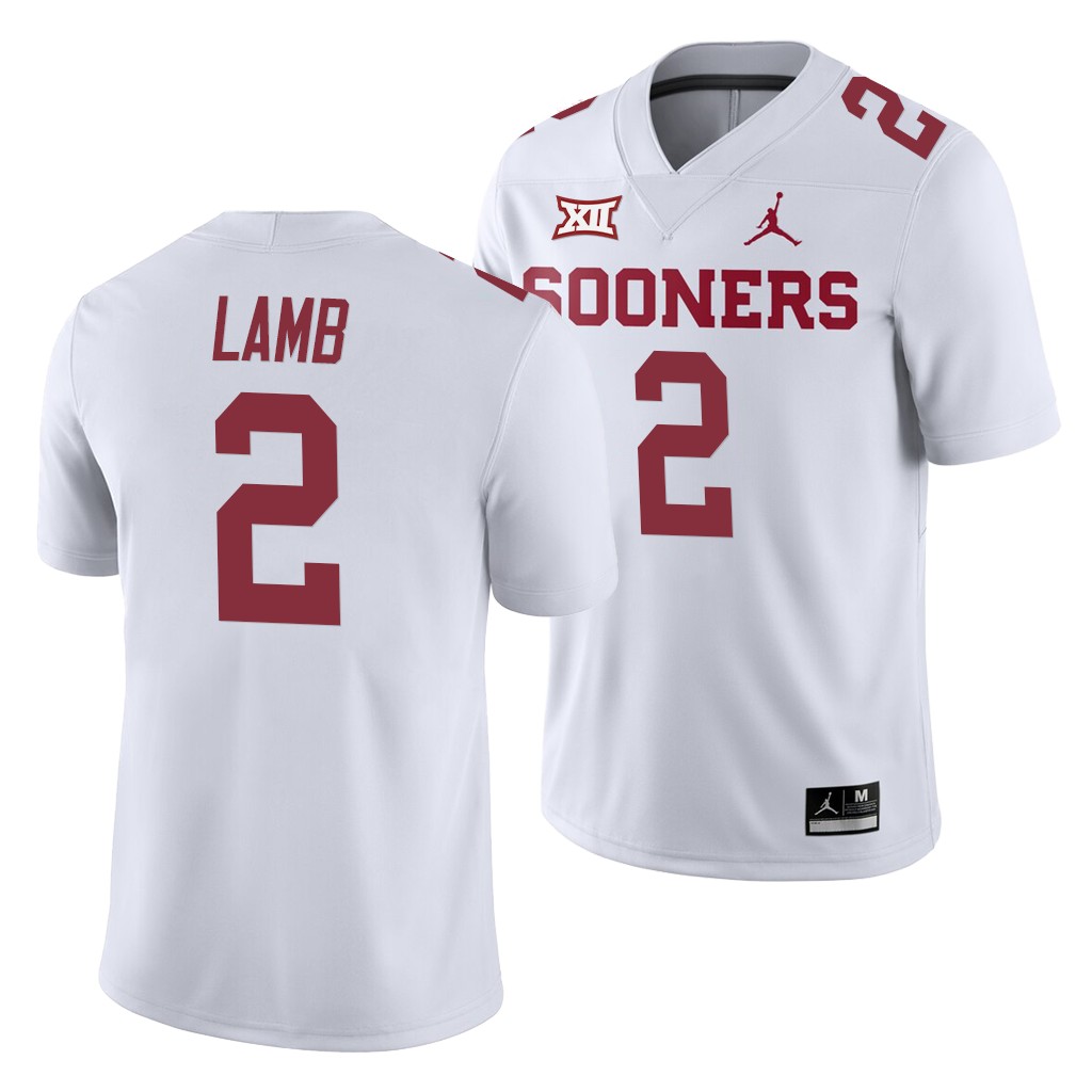 Oklahoma Sooners CeeDee Lamb White College Away Game Jersey