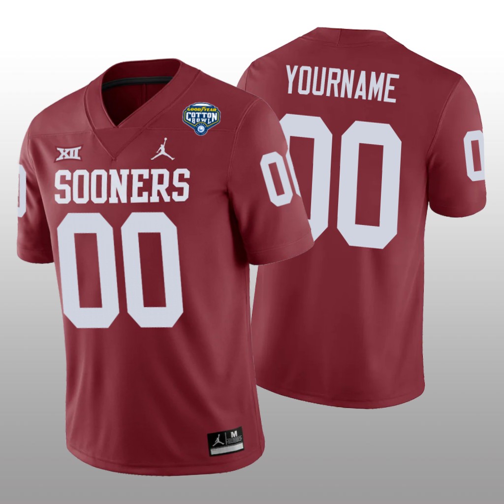 Oklahoma Sooners Crimson 2020 Cotton Bowl Game Custom Jersey