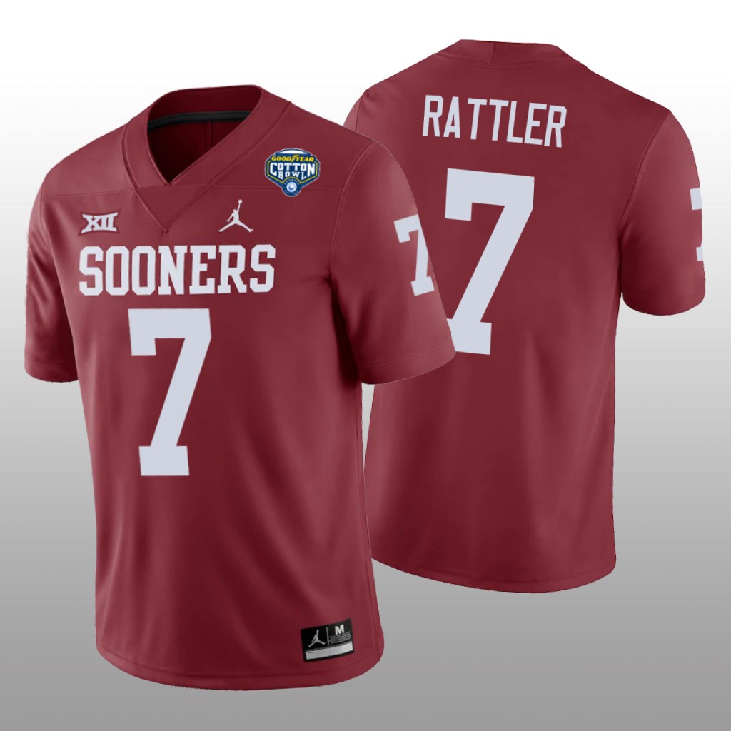 Oklahoma Sooners Crimson 2020 Cotton Bowl Game Spencer Rattler Jersey